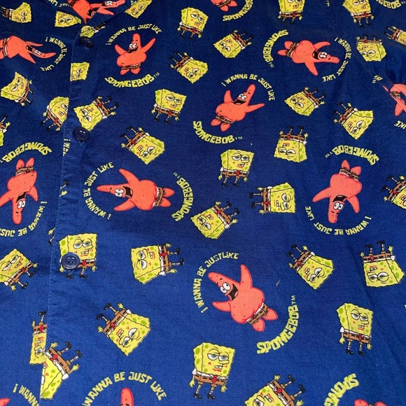 Nickelodeon Sponge Bob Men’s Button Down Short Sleeve Shirt Size Large - Picture 2 of 4
